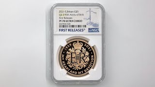 2021 英国 女王エリザベス2世 生誕95周年記念 5ポンド 金貨 プルーフ NGC PF 70 UC FR 初鋳版 最高鑑定 完全未使用品 イギリス 金貨 6029036-024