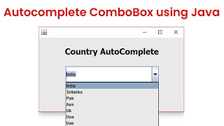 Autocomplete ComboBox using Java
