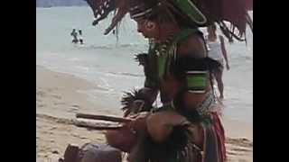 Aztec drummer on the beach in Puerto Vallarta