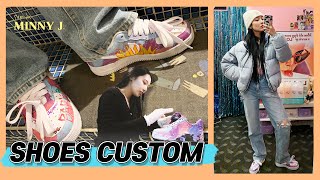 SUB) 나이키 에어 포스가 이렇게 힙하게 바뀔 수 있다고?! (Nike Air Force 1 custom) ✂️👟🖌  l Feat. BM of KARD, 쫑은언니