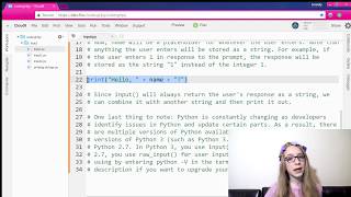 Codergirl.py episode 9 User Input