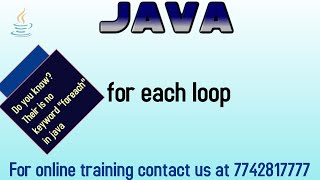 for each loop in java in hindi