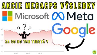 Akcie velkých podniků Microsoft, Google a META. Nové výsledky podzim 2023. Dobré, ale trhu nestačí.