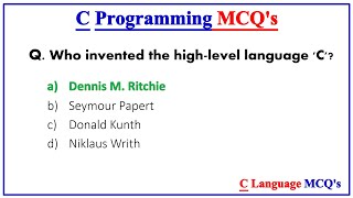 C MCQs | C MCQ Questions and Answers | Top 50 C Programming MCQs