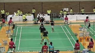 2016年IH バドミントン 男子 ダブルス 1回戦 東恒太・前川裕駿（奈良大附）vs 柳澤輝・古屋聖（甲斐清和）第2ゲーム