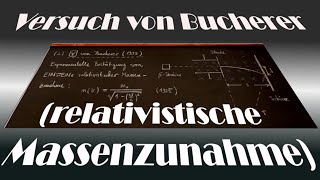 Physik LF / Video B10: Der Versuch von Bucherer (relativistische Massenzunahme)