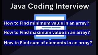 Java find Array Min, Max, Sum - Java Interview Questions