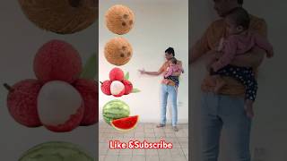 Rounding coconut to Grapes, Mango, lichi \u0026Watermelon - Fruits names magic video