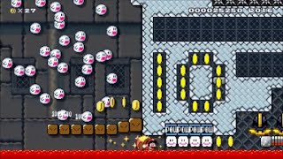 【Super Mario Maker】クリア率0% 制作期間２ヶ月!超鬼畜マントコースに挑戦【マリオメーカー】