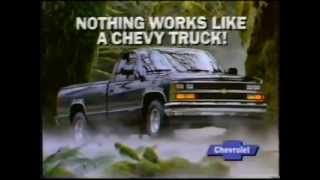 1988 Chevy full size pickup truck commercial.