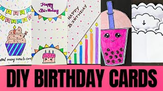 5 DIY White Paper Birthday card making ideas / A4 sheet Greeting Cards