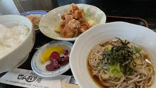 駐車場あるん知ってたらもっと早く行ってたのに！安くて美味しい麺処☆お蕎麦付きの唐揚げ定食を食べたけど、うどんも気になる。