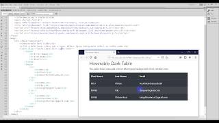 Bootstrat 4 Hoverable Dark Table