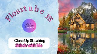 CLOSE UP STITCHING | HAED The Mountain Cabin | Stitch with me | Flosstube #355  | STITCHERY LOVERS