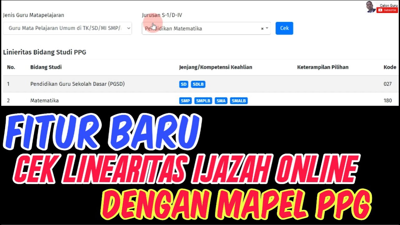 TERBARU Cara Cek Linearitas Ijazah Dengan Mapel PPG Di Situs KEMDIKBUD ...