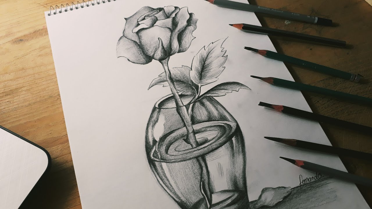 Como Dibujar Una Rosa Realista A Lapiz