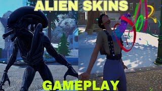 ALIEN SKINS GAMEPLAY IN FORTNITE | Xenomorph & Ellen Ripley Skins Gameplay & Overview | Fortnite