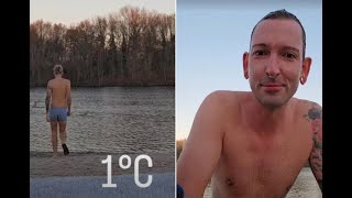 Fabian Kahl bei 1 Grad im Wasser Es geht doch nichts über traumhaftes Badewetter