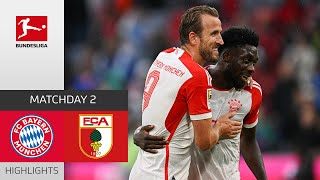 Two Goals by Kane Secure Win! | FC Bayern - Augsburg 3-1 | Highlights | Matchday 2 – Bundesliga