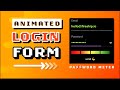 Animated CSS Login Form w/ Password Validation Meter
