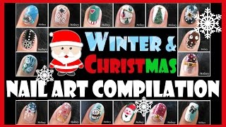 WINTER & CHRISTMAS HOLIDAY NAIL ART COMPILATION | MELINEY HOW TO FULL TUTORIAL