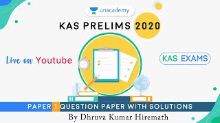 KAS Prelims 2020 Paper 1 - with solutions | KAS prelims 2020 answer key | Dhruva Kumar Hiremath