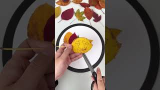 【Daoche】Origami Leaf painting | 撿幾片秋天的樹葉，和孩子一起做這幅樹葉貼畫吧，雨中的小女孩太有意境了 #shorts #shortsvideo