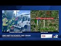 Child transported to hospital after school bus and landscape truck crash in Lee County