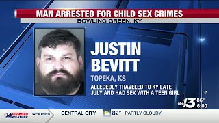 Kansas man arrested for child sex crimes in Kentucky