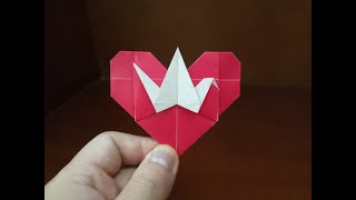 How To Make A Paper Origami Heart Crane Easy Step By Step