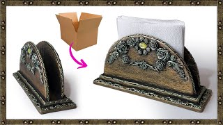 VINTAGE style NAPKIN HOLDER idea | DIY cardboard art