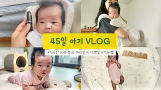 생후 45일 아기 VLOG! 50일 전에 9시간 30분 통잠을 자는 아기라니 👼💗