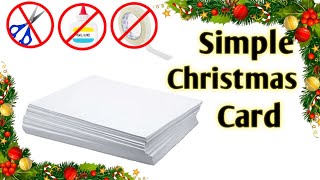 Christmas  Greetings Card For Kids || Beautiful White Paper Drawing Card For Christmas