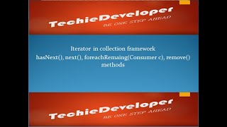 12. Iterator in collection framework /forEachRemaining method in iterator java/