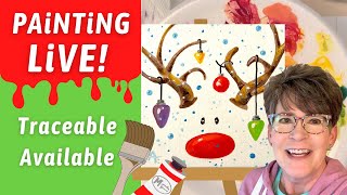 Fun! Easy! Paint a Reindeer Ornament , Holiday TRACEABLE available, in studio LiVE! With Annie Troe