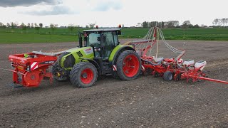 Mais zaaien 12 rijen - Planting corn - Mais säen - Claas - kuhn - Vergauwe -