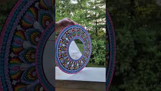 How to draw colorful dot mandala art using mirrors #dotart #myshorts #youtubeshorts #shorts