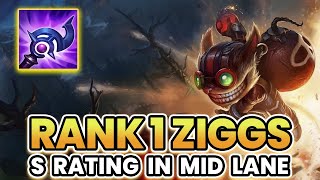 WILD RIFT ZIGGS MIDLANE GAMEPLAY IN SEASON 15 (BUILD & RUNES) | RANK 1 ZIGGS HARD CARRY TEAM REWORKS