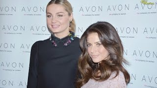 Weronika Rosati i Małgorzata Socha na otwarciu pierwszego salonu AVON Studio. Styl 2014.