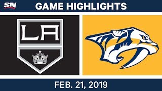 NHL Highlights | Kings vs. Predators - Feb 21, 2019