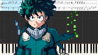 Boku no Hero Academia Season 4 OP 1 【Polaris   BLUE ENCOUNT】Piano Tutorial - Synthesia - Sheet music