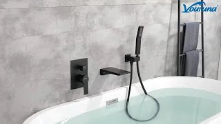 VOURUNA Waterfall Wall Mounted Bathtub Faucet Mixer Tap