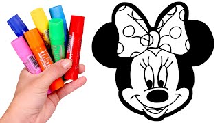 Dibuja y colorea a Minnie Mouse 🎨🐭Dibujos para niños
