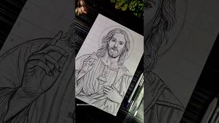 Jesus Christ Drawing ❤️‍🩹✍️, Merry Christmas 🎄#shorts #jesuschrist #christmas #drawing #art