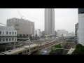 東京・休日朝のjr線4倍速定点風景　morning views of tokyo japan