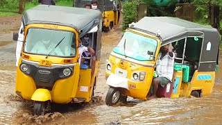 Autorickshaw 3 Wheeler on Rain water Roads | Tuk Tuk Rickshaw s | Auto s | Crazy
