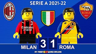 Milan Roma 3-1 • Serie A 2022 • Gol e Sintesi 06/01/2022 • All Goals & Highlights in Lego Football