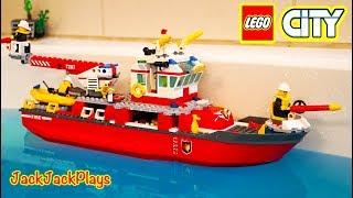 Lego City Fire Boat Unboxing! Costumes & Emergency Vehicles for Kids | JackJackPlays