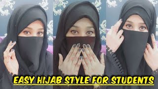 Easy Hijab Tutorial for students 👌 | Hijab Style with Niqab | #ayeshaumair#hijab #hijabstyle #niqab