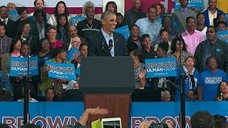 Campaign Trail, Obama Says GOP Is Peddling Fear